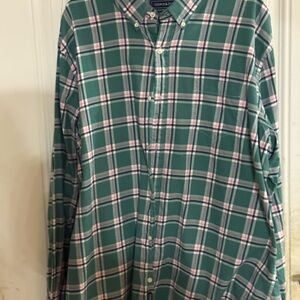Crown & Ivy Teal and Pink Plaid Men's Shirt